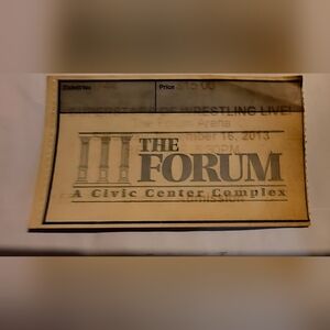 Superstars Of Wrestling Live ! Ticket Stub 2013 The Forum Arena Rome GA Faded